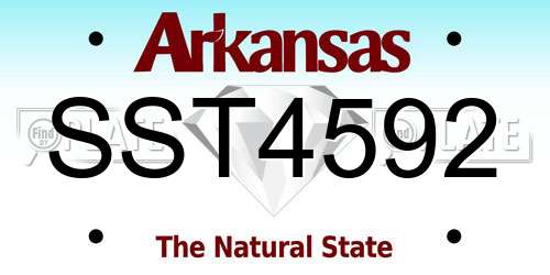 SST4592 Arkansas License Plate