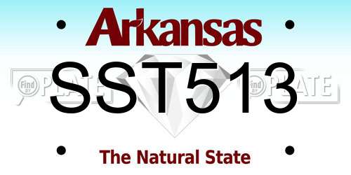 SST513 Arkansas License Plate