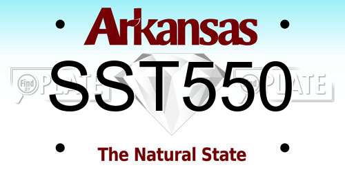 SST550 Arkansas License Plate
