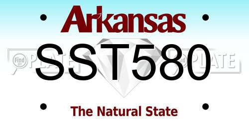 SST580 Arkansas License Plate