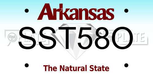 SST58O Arkansas License Plate