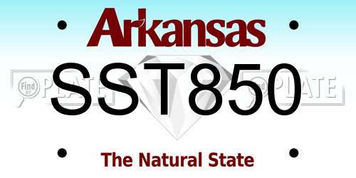SST850 Arkansas License Plate