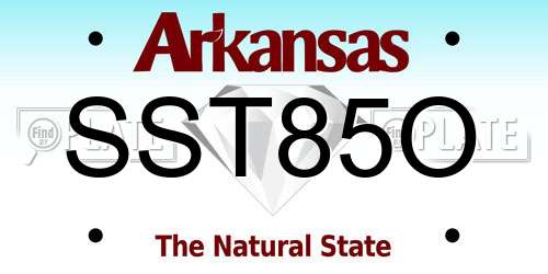 SST85O Arkansas License Plate