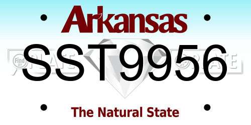 SST9956 Arkansas License Plate