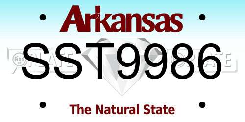 SST9986 Arkansas License Plate