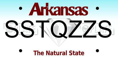 SSTQZZS Arkansas License Plate