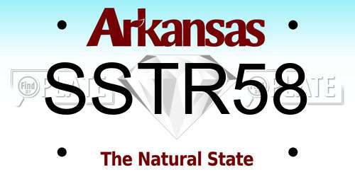 SSTR58 Arkansas License Plate