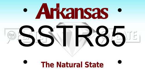 SSTR85 Arkansas License Plate