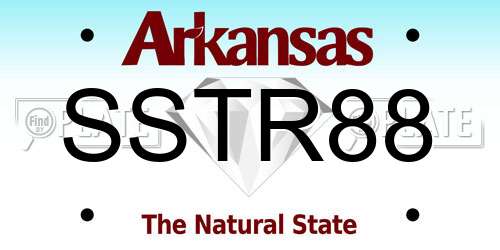 SSTR88 Arkansas License Plate