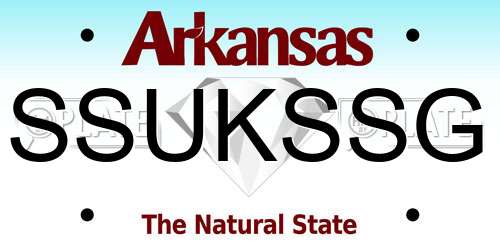 SSUKSSG Arkansas License Plate