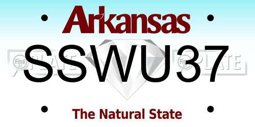SSWU37 Arkansas License Plate