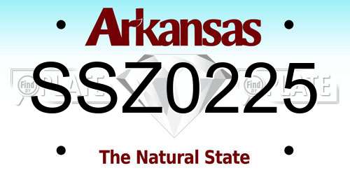 SSZ0225 Arkansas License Plate