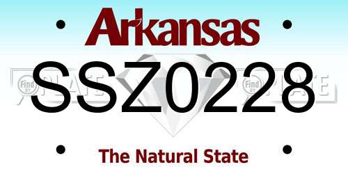 SSZ0228 Arkansas License Plate