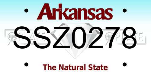 SSZ0278 Arkansas License Plate