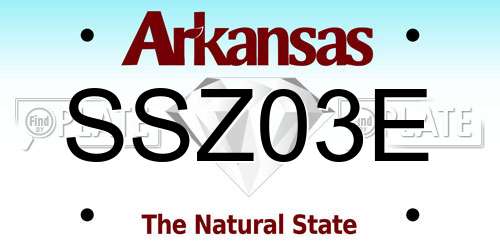 SSZ03E Arkansas License Plate