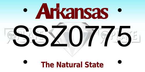 SSZ0775 Arkansas License Plate
