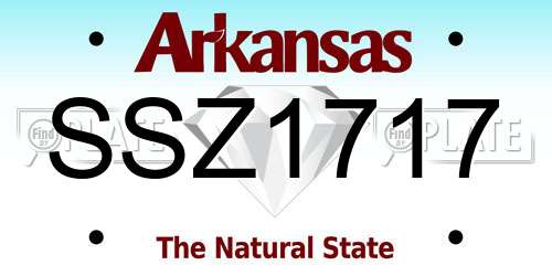 SSZ1717 Arkansas License Plate