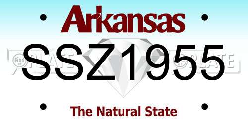 SSZ1955 Arkansas License Plate