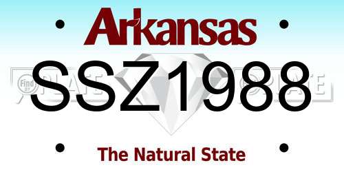 SSZ1988 Arkansas License Plate