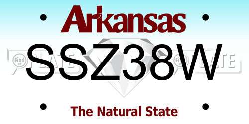 SSZ38W Arkansas License Plate