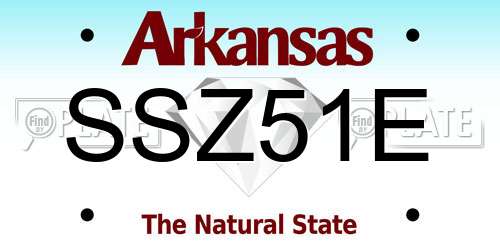 SSZ51E Arkansas License Plate