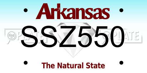 SSZ550 Arkansas License Plate