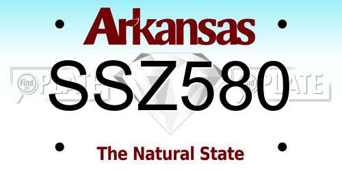 SSZ580 Arkansas License Plate