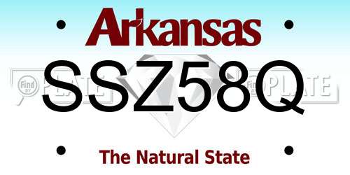 SSZ58Q Arkansas License Plate