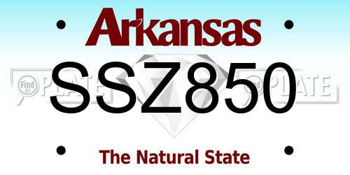 SSZ850 Arkansas License Plate
