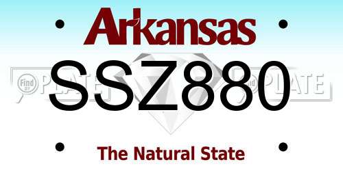 SSZ880 Arkansas License Plate