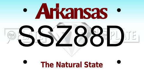 SSZ88D Arkansas License Plate