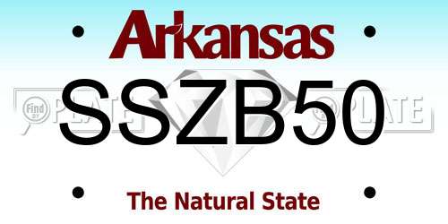 SSZB50 Arkansas License Plate