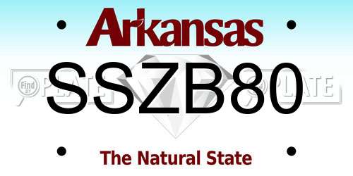 SSZB80 Arkansas License Plate