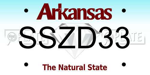 SSZD33 Arkansas License Plate