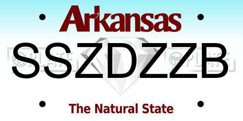 SSZDZZB Arkansas License Plate