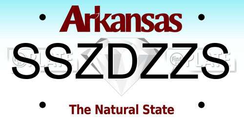SSZDZZS Arkansas License Plate