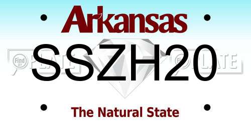 SSZH20 Arkansas License Plate