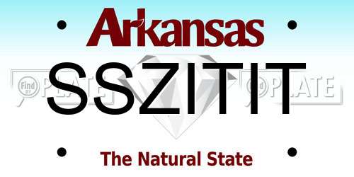 SSZITIT Arkansas License Plate