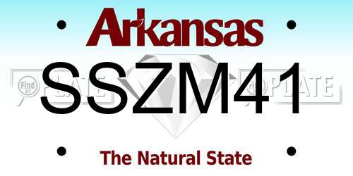 SSZM41 Arkansas License Plate