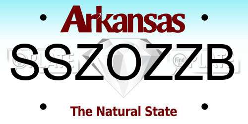 SSZOZZB Arkansas License Plate