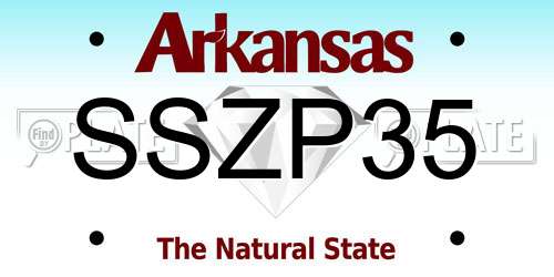 SSZP35 Arkansas License Plate