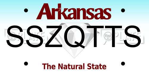 SSZQTTS Arkansas License Plate