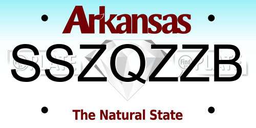SSZQZZB Arkansas License Plate