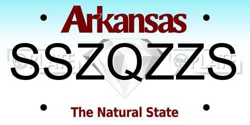SSZQZZS Arkansas License Plate