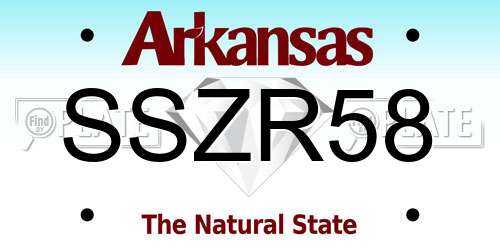 SSZR58 Arkansas License Plate