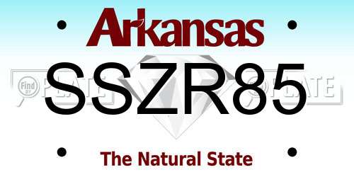 SSZR85 Arkansas License Plate