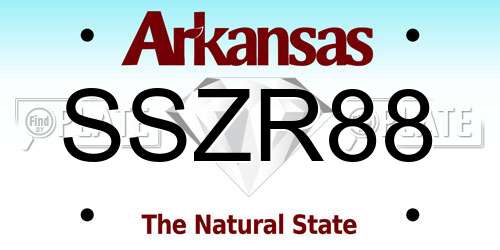SSZR88 Arkansas License Plate