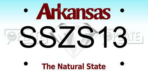 SSZS13 Arkansas License Plate