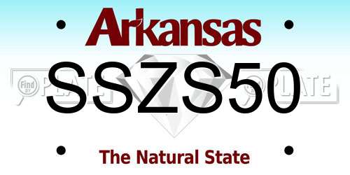SSZS50 Arkansas License Plate