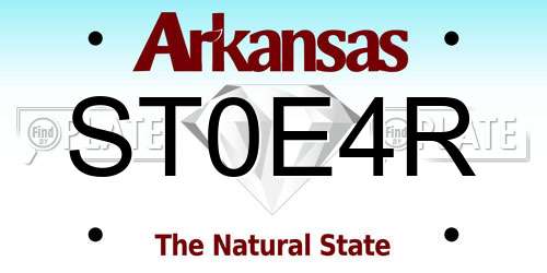 ST0E4R Arkansas License Plate